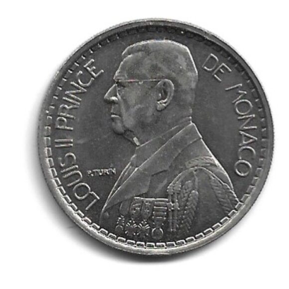 1947 Monaco Louis II 20 Francs Coin (b189) - Picture 2 of 2